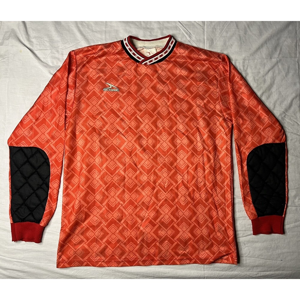 Score Soccer Jersey Adult Size Medium Red Diamond Long Sleeve Vintage 1990s